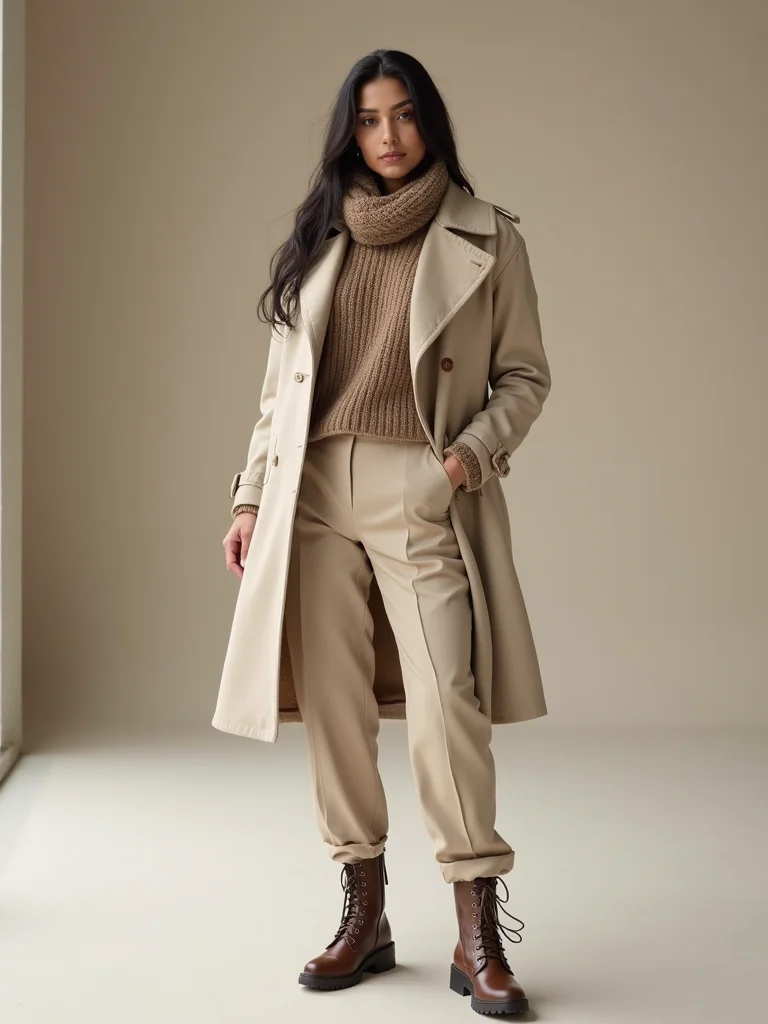 streamlined neutral layered winter essentials