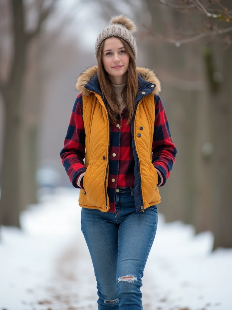 quilted vest over flannel