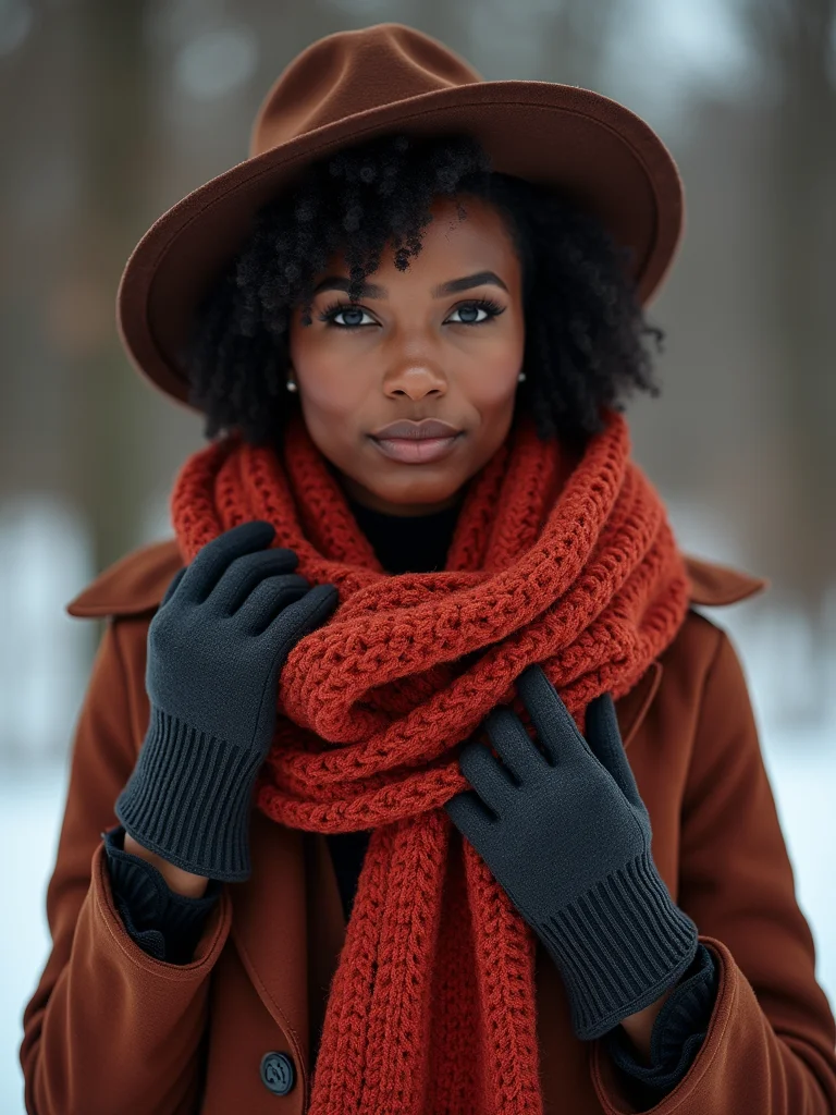 bold textured winter accessory trio