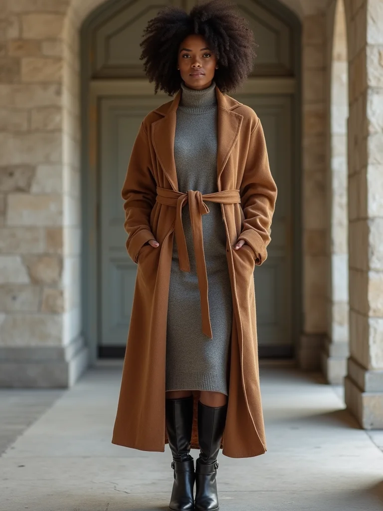 belted cardigan defines waist
