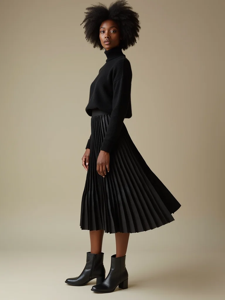 cashmere polo with pleats