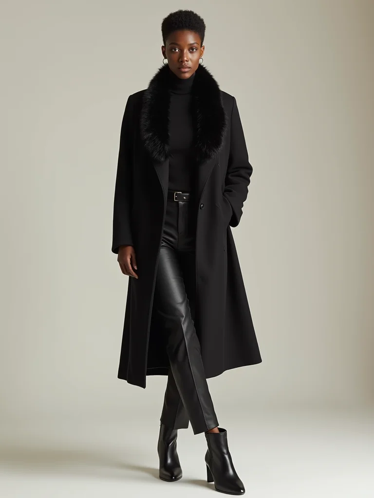 faux fur collar tailored boots