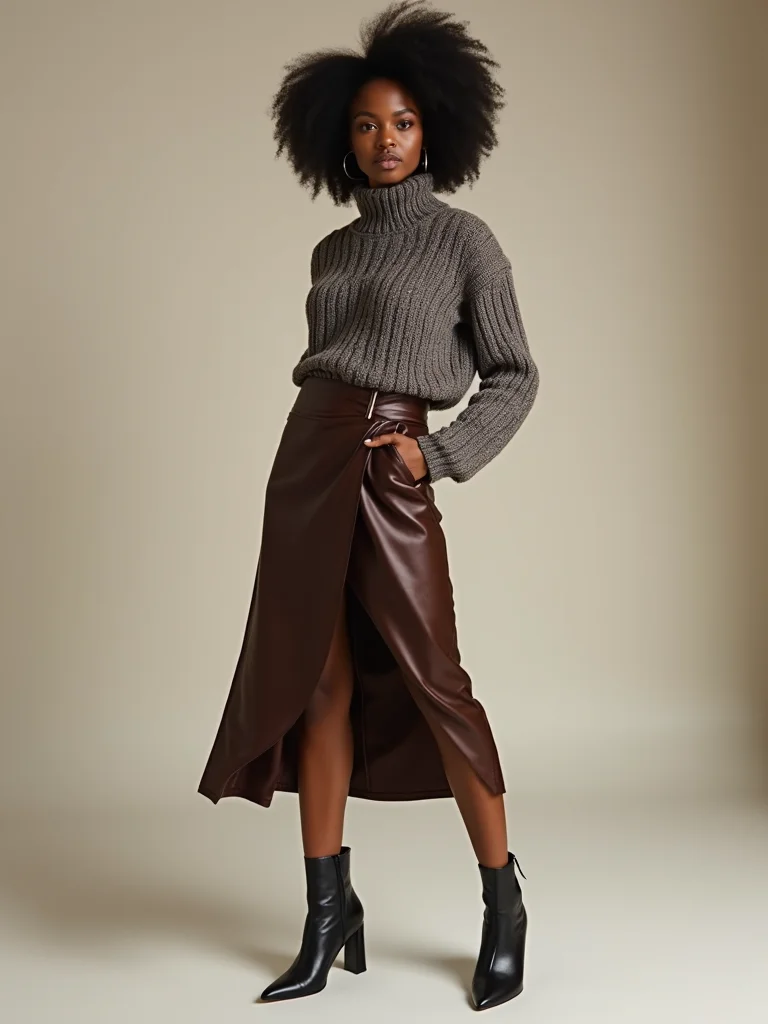 chunky knit satin wrap