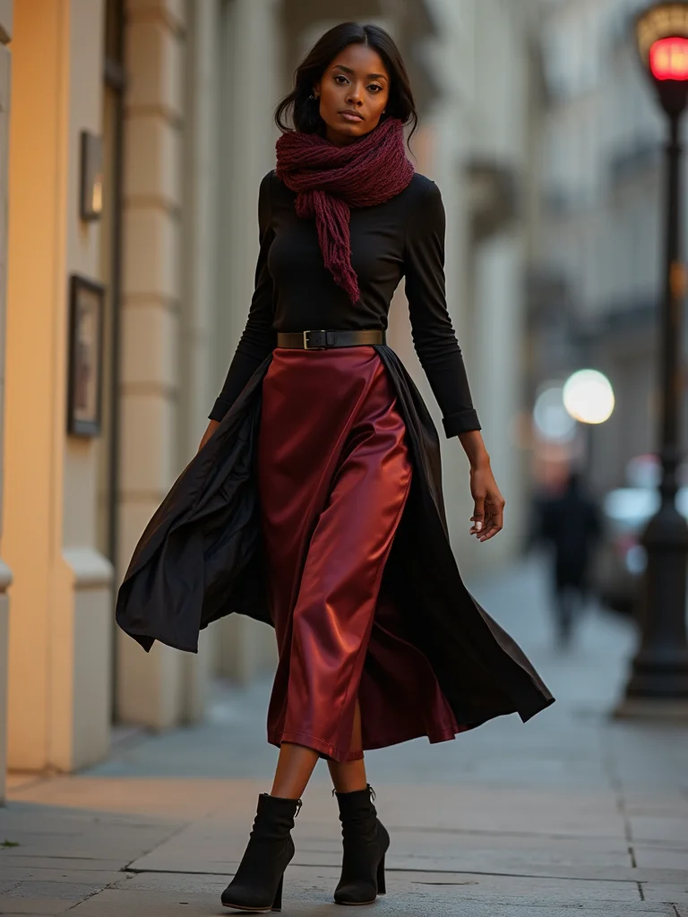 sleek midi bold scarf
