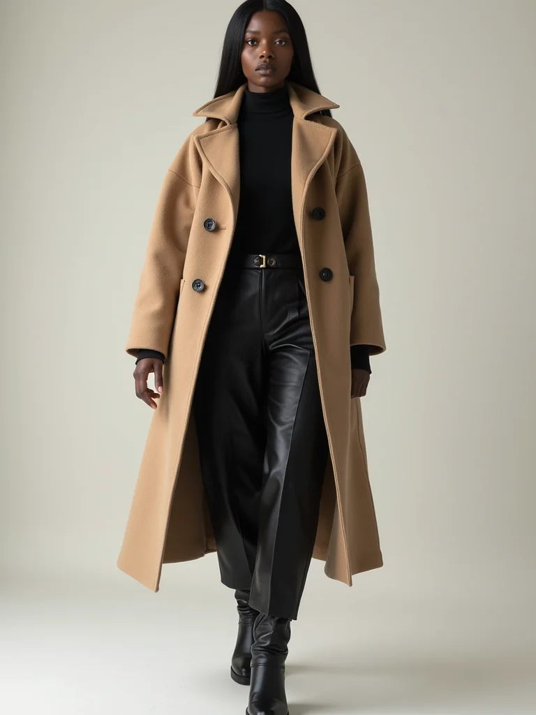 oversized coat monochrome layers