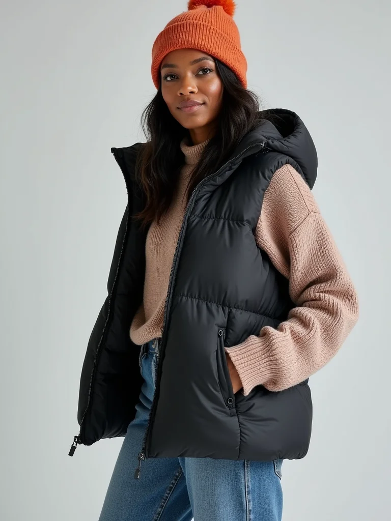 streamlined puffer vest outfit