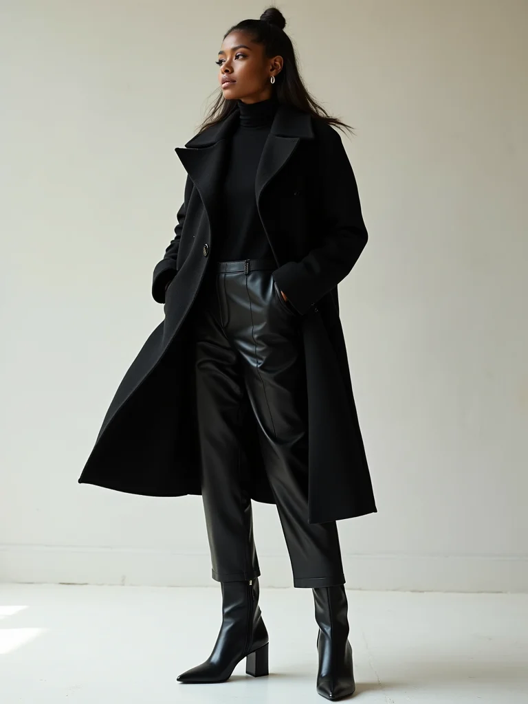 bold boots sleek minimalist outfit