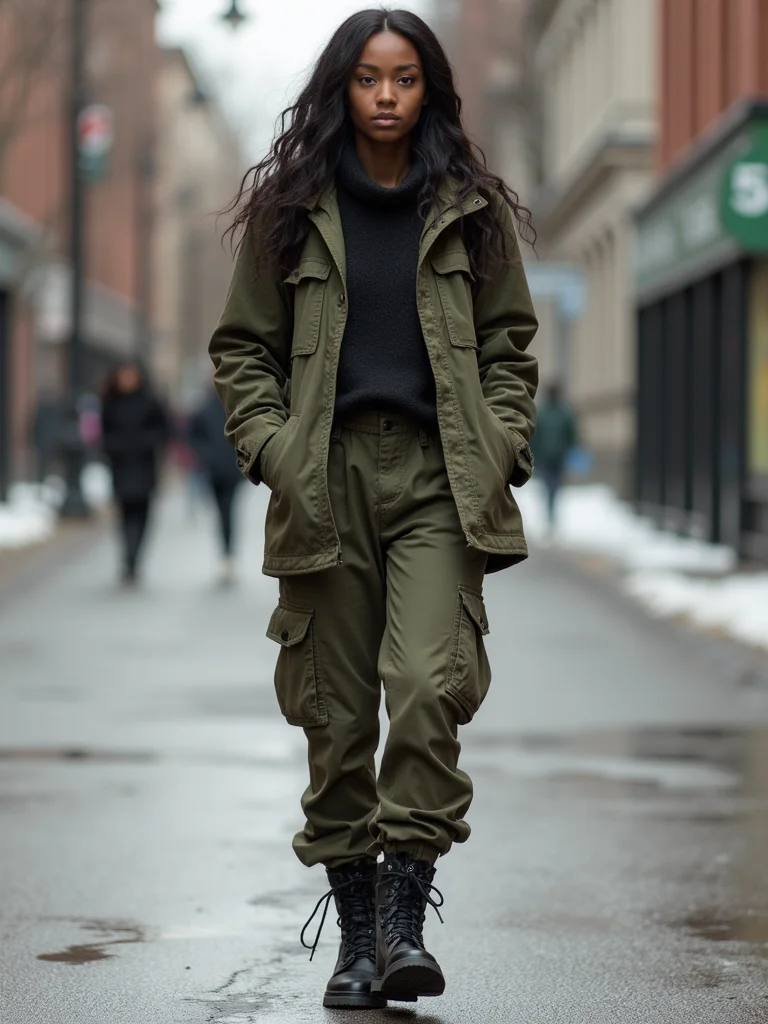 utility jacket cinched waist
