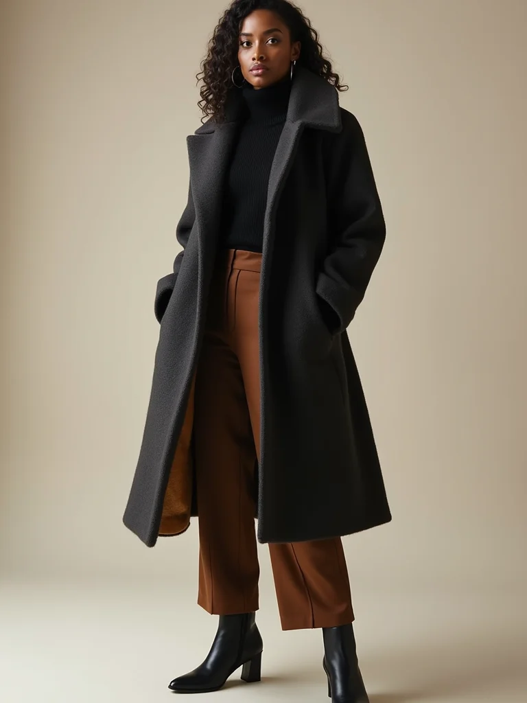 longline wrap wide leg trousers