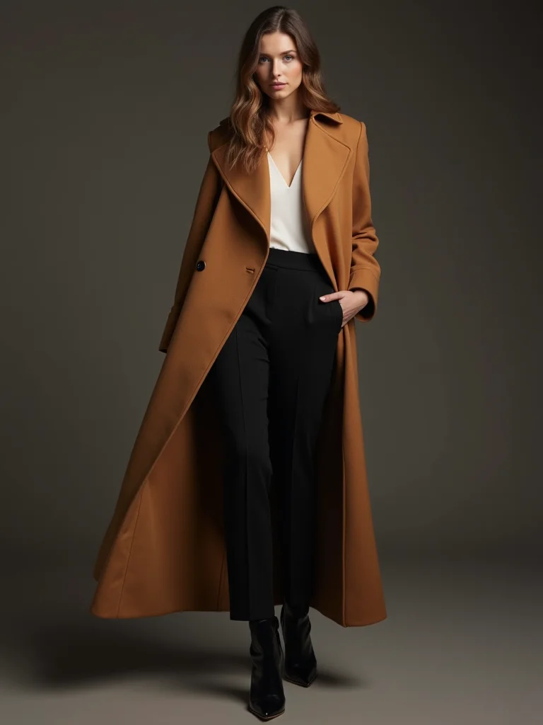 statement cape with skinny pants