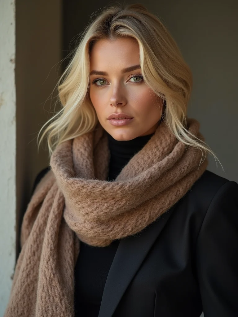 chunky cashmere scarf statement