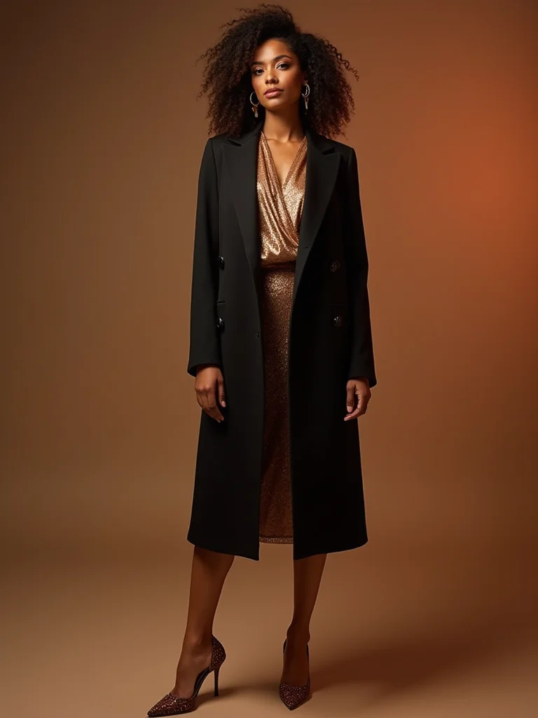 sharply tailored luxe holiday outerwear