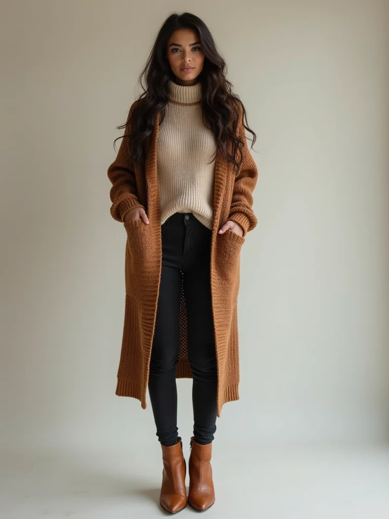 longline sweater with leggings