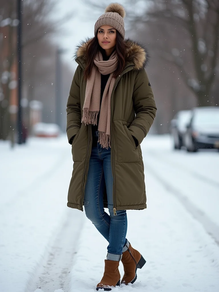 streamlined longline parka ensemble