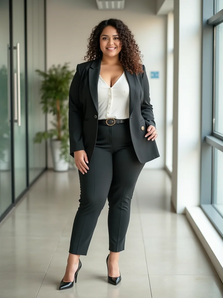 plus size spring work outfit